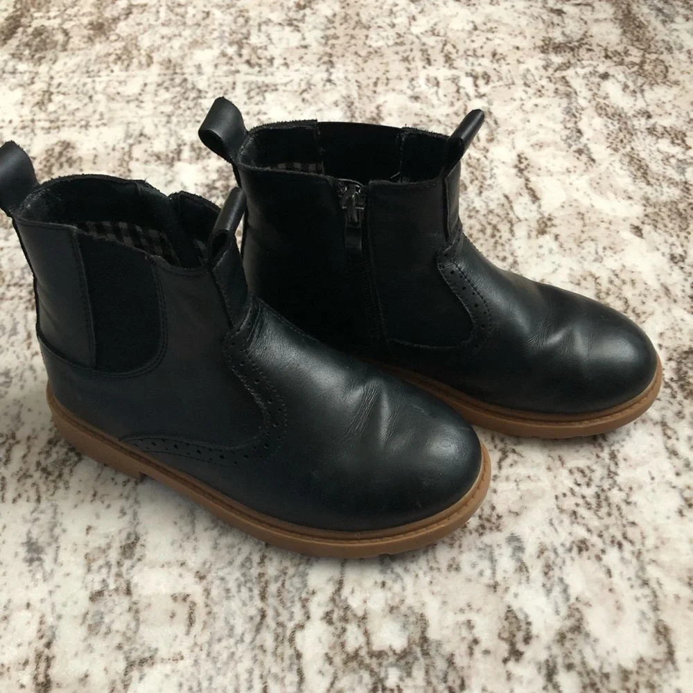 Classic Black Chelsea Boots Kids Boots Boys Ankle Height With Zipper
